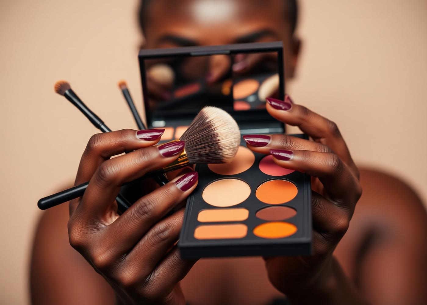 Beauty student practising on a model